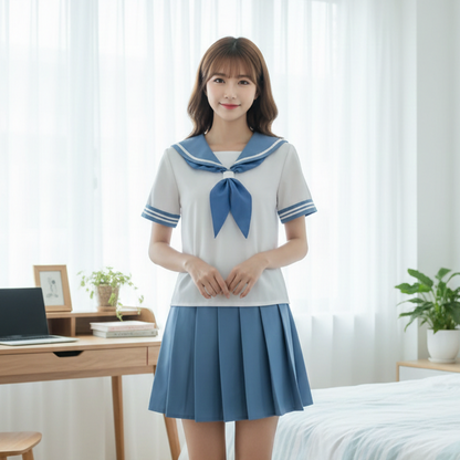 KILL la KILL Anime Cosplay | Mako Mankanshoku Student Uniform | Japanese Academy Sailor Suit Women’s Full Set C064 party X party
