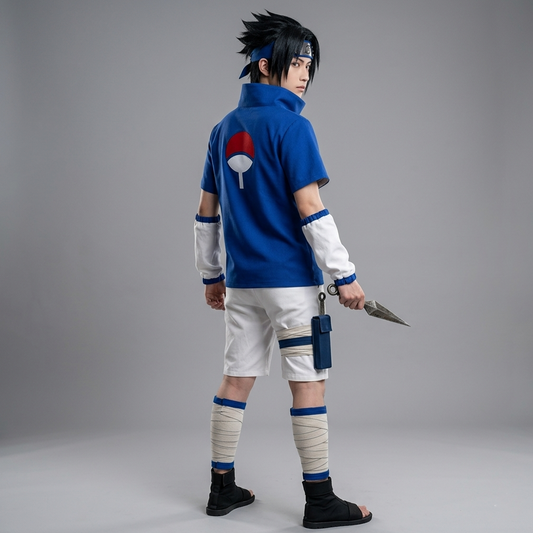 Naruto Sasuke Uchiha Youth Ninja Cosplay Costume – Classic Genin Version N002 party X party
