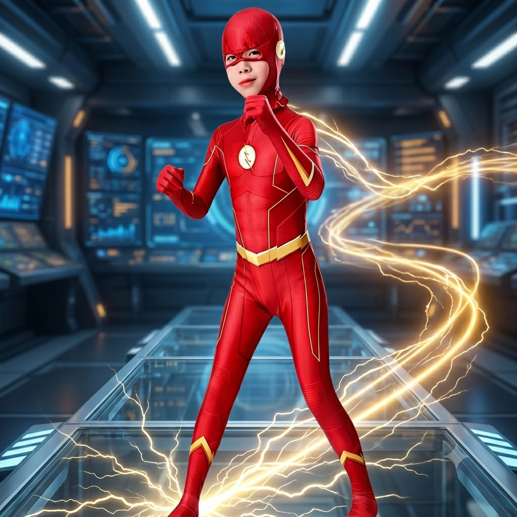 The Flash Season 5 Cosplay Costume Bodysuit with Mask Youth Adult Superhero Jumpsuit Halloween Outfit – DC302 party X party