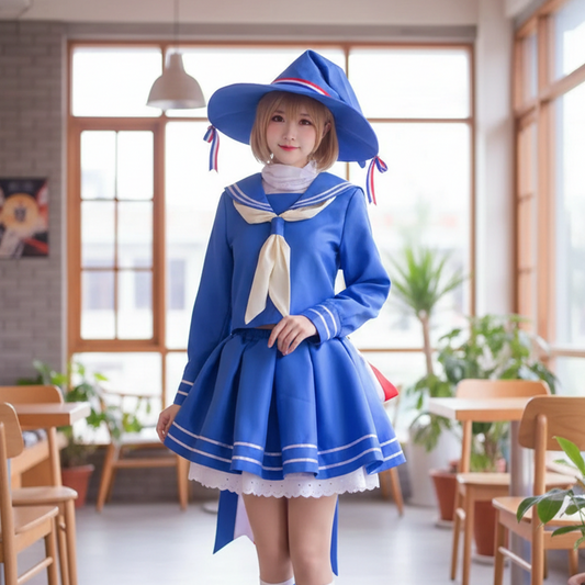 Blue Sailor Suit Cosplay | Oumi Seishin & the Sea Anime Costume | Japanese School Uniform Full Set for Reincarnation Genre C042 party X party