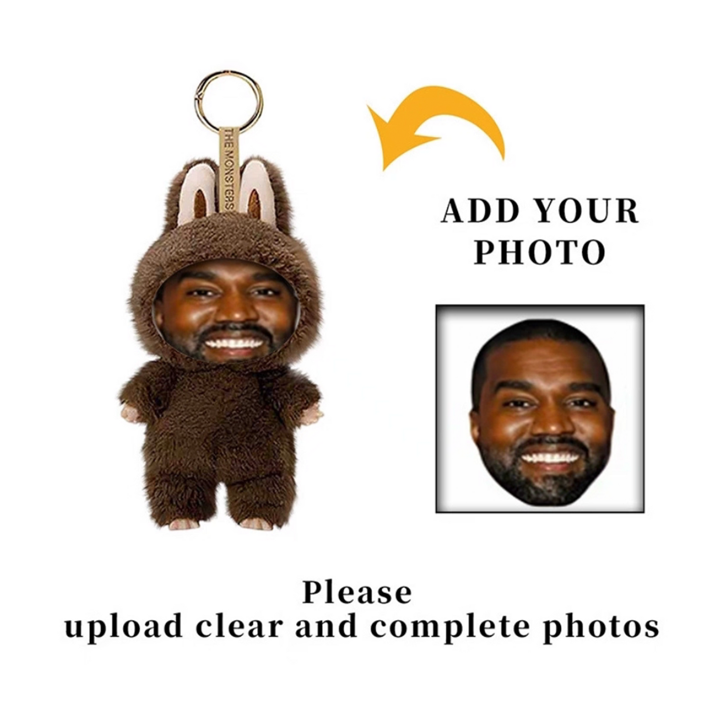 Couple's Photo Custom Human Face Doll Keychain (Bubbala/Creative Plush Toy), Gift for Boyfriend or Girlfriend's Birthday party X party