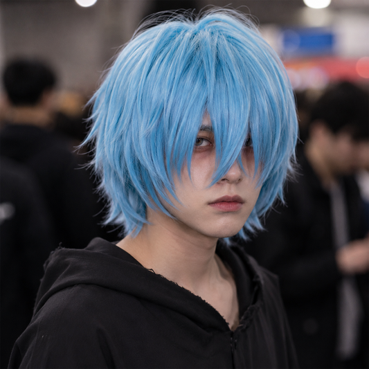 Tomura Shigaraki Cosplay Wig – My Hero Academia Villain Inspired Blue Short Anime Hair Wig | UA019