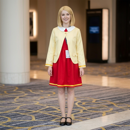 Spy x Family Anya Cosplay Set – Red & Yellow Outfit with Coat SF015 party X party
