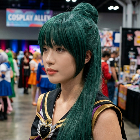 Sailor Moon Setsuna Meiou Cosplay Wig – Dark Green Long Straight 120CM SM015 party X party