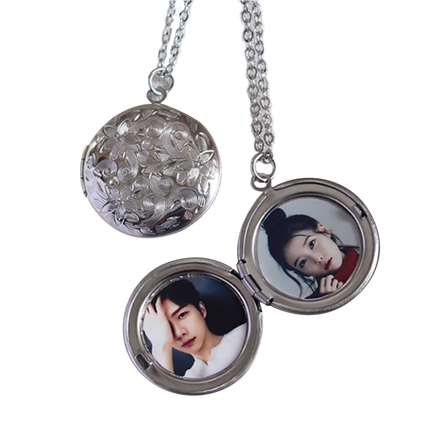 Custom Photo Titanium Steel Locket Necklace — New Fashion Couple, Best Friend, and Student Keepsake Flip Pendant Gift for Men and Women.
