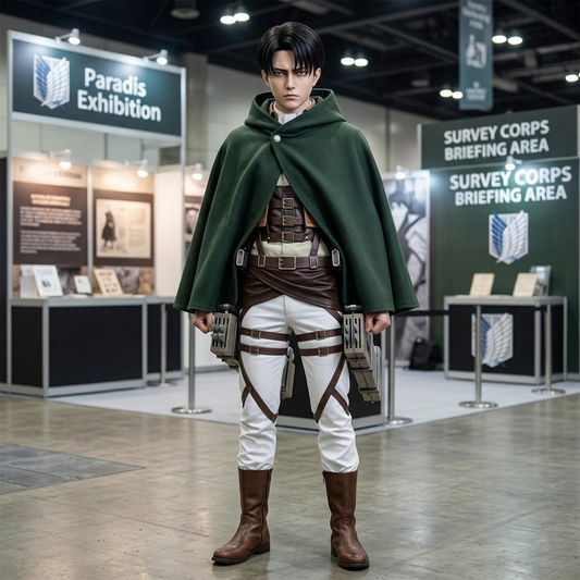 Eren Yeager Mikasa Ackerman Levi Ackerman Survey Corps Cosplay Outfit Anime Costume Set – AOT008