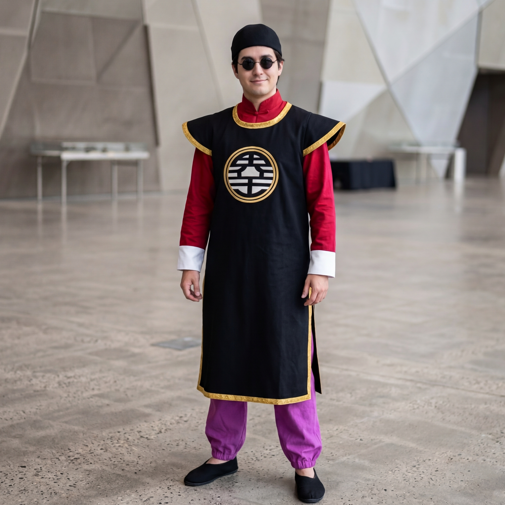 Dragon Ball King Kai Cosplay Costume with Signature Hat Anime Training Outfit Set DB004