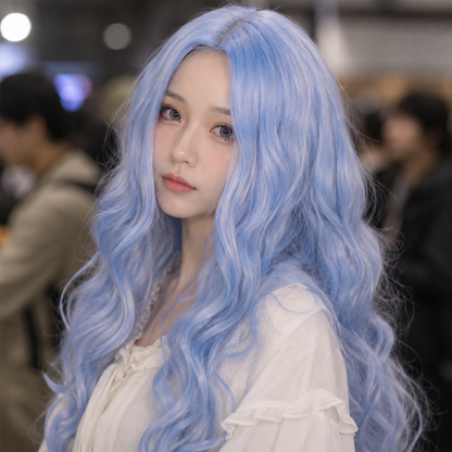 Eri Cosplay Wig – My Hero Academia Gray Blue Long Curly Anime Hair Wig | UA016 party X party