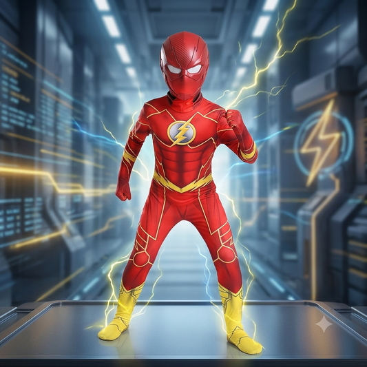 The Flash Season 5 Cosplay Costume Bodysuit with Mask Youth to Adult Superhero Jumpsuit Halloween Outfit – DC303 party X party