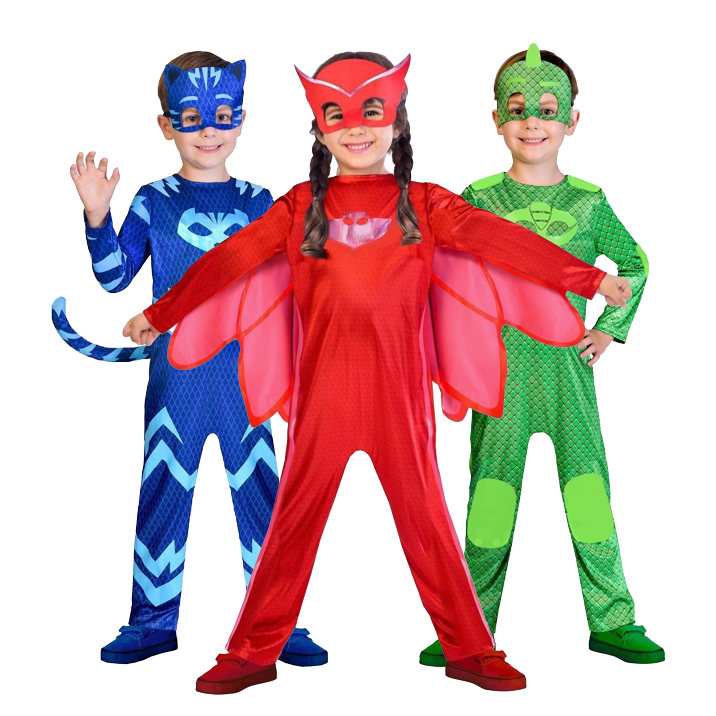 Halloween Cos PJMASKS Boys and Girls Jumpsuit Pajamas – Little Heroes Party Costume Set party X party