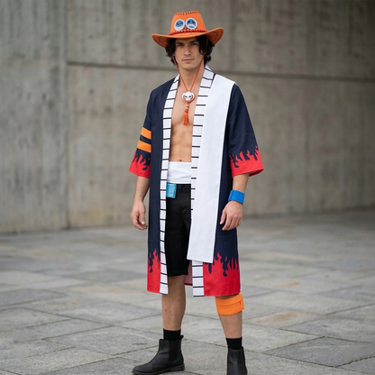 One Piece – Portgas D. Ace Men’s Kimono Cosplay Costume Anime Character Role-Play Outfit O016 party X party