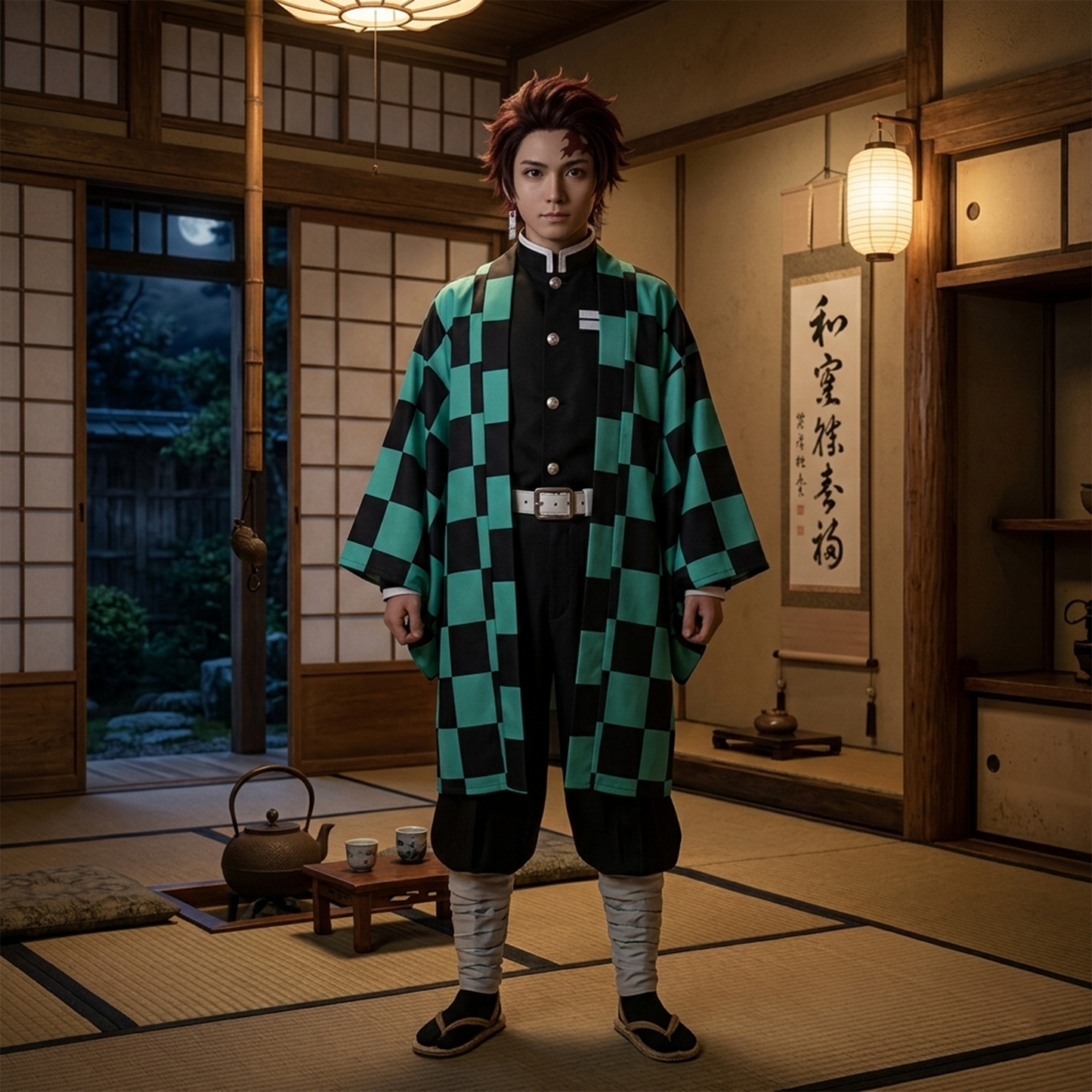 Demon Slayer Character Cosplay Set – Tanjiro Cosplay Costume with Wig G005 party X party