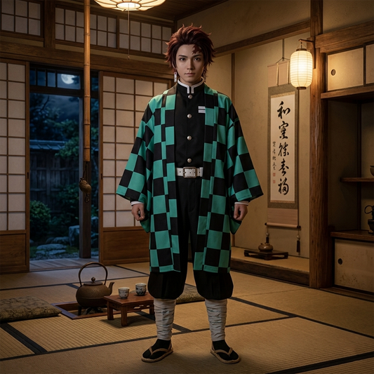 Demon Slayer Character Cosplay Set – Tanjiro Cosplay Costume with Wig G005 party X party