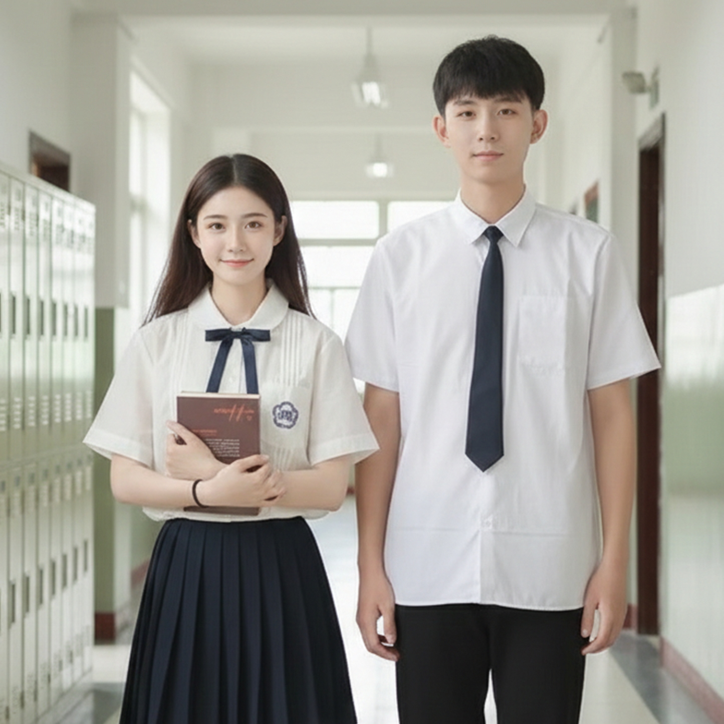 High School Graduation Uniform Shirt - Women's White JK Academy Style Summer Class Shirt (C003) party X party