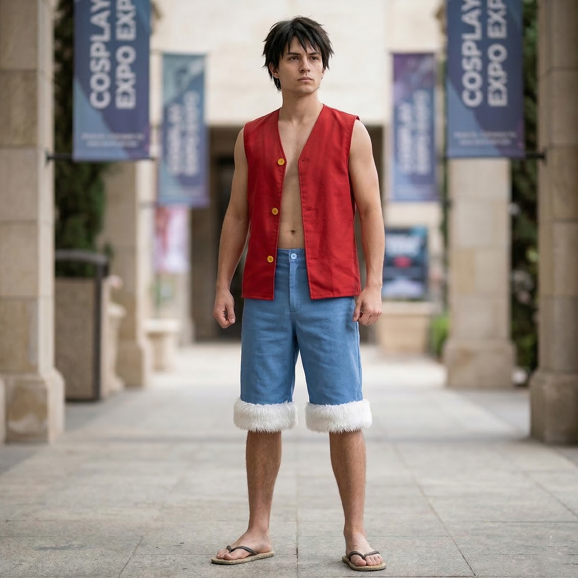 One Piece Film: Red – Monkey D. Luffy Cosplay Costume 0001 party X party