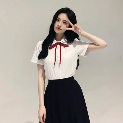 Long & Short Sleeve JK Uniform Shirt | Ju Jingyi Inspired Academy Style Student Shirt for Graduation Season C010 party X party