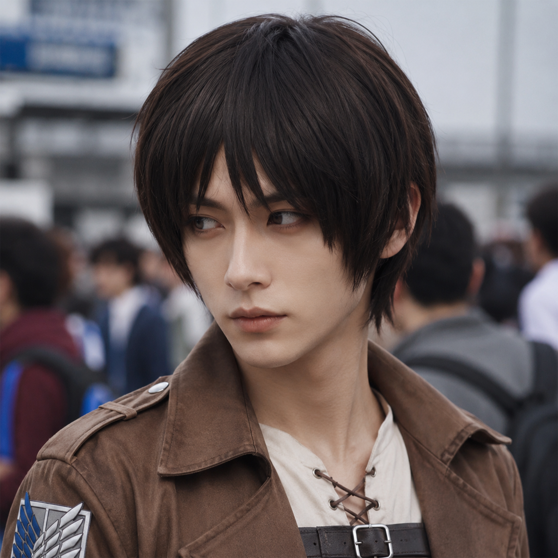 Hange Zoe Sasha Blouse Half-Up Hairstyle Dark Brown Cosplay Wig with Claw Clip – AOT015