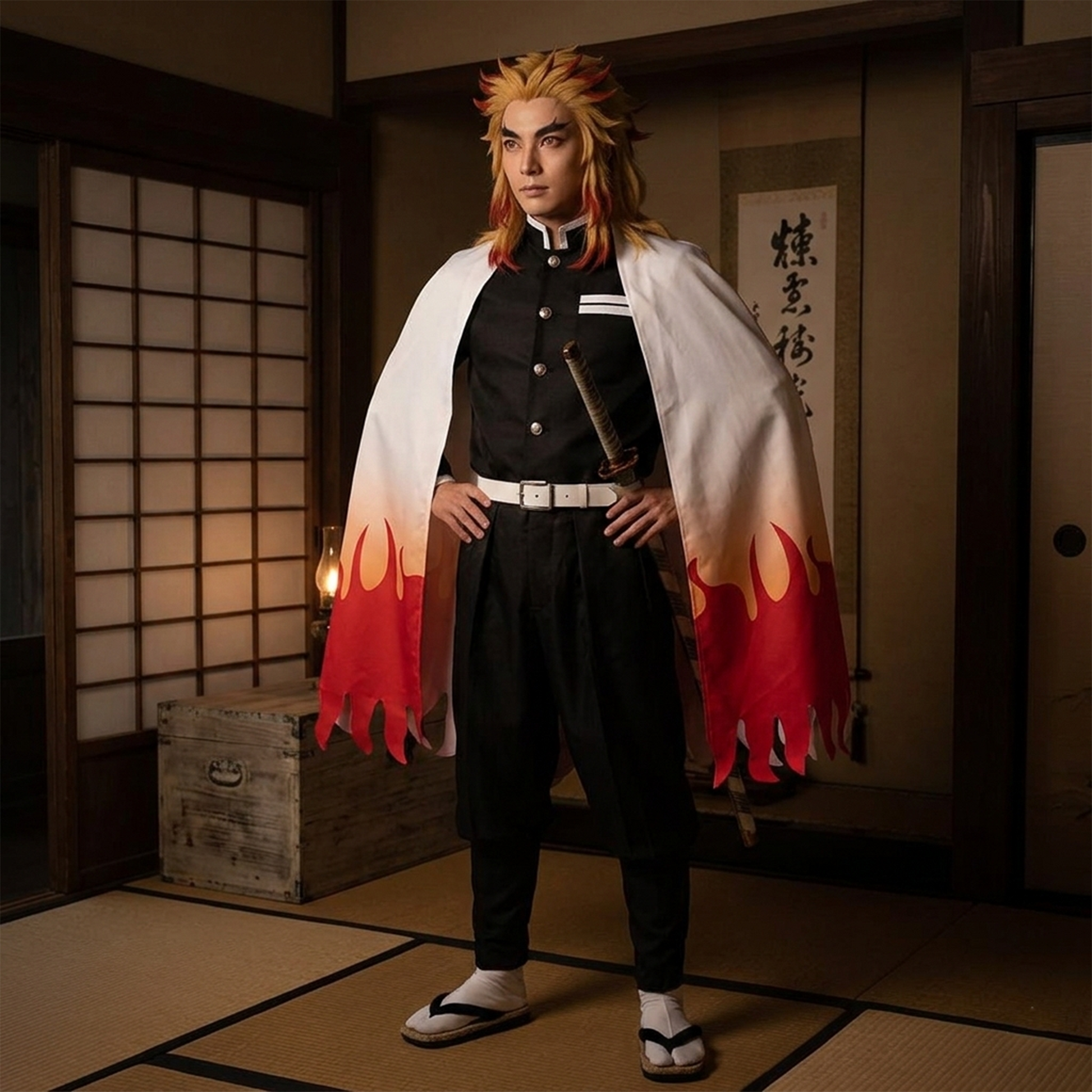 Rengoku Kyojuro Cosplay Costume – Demon Slayer Flame Hashira Uniform Men's Kimono G002 party X party