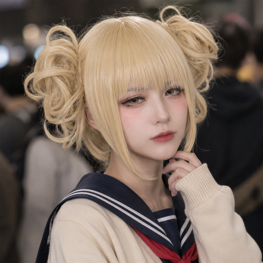 Himiko Toga Cosplay Wig – My Hero Academia Golden Blonde Short Anime Hair Wig | UA014