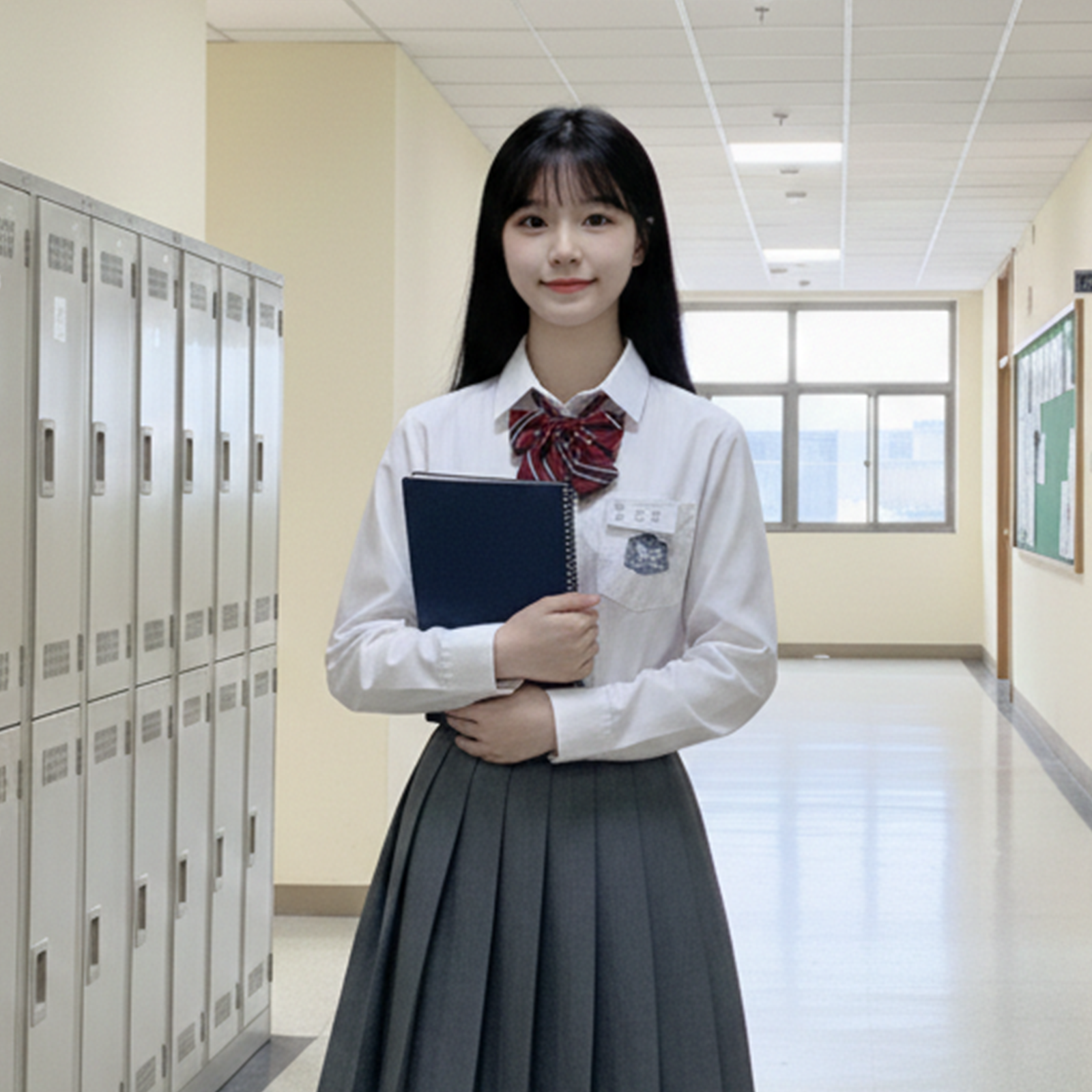 Thai Uniform Style JK Pleated Skirt - High-Waist 8-Pleat Academy A-Line Skirt - C001 party X party