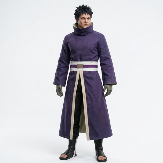 Naruto Obito Uchiha White Mask Cosplay – Akatsuki Cloak Outfit Anime Cosplay Costume Set N008