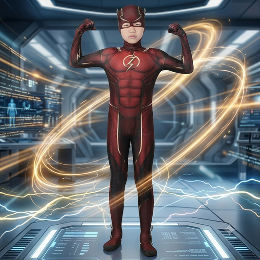 The Flash Injustice 2 The Flash Full Set Cosplay Costume with Helmet Movie-Style Tight Jumpsuit Outfit for Halloween & Comic Con – DC306 party X party