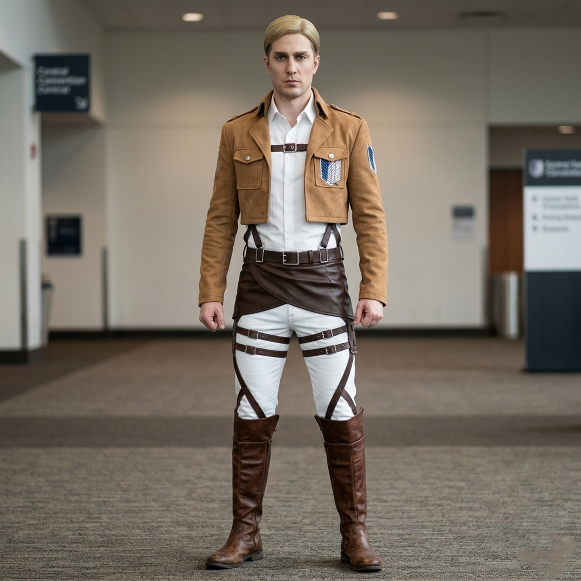 Levi Ackerman Captain Survey Corps Cosplay Costume Premium Anime Outfit Set for Adults – AOT006