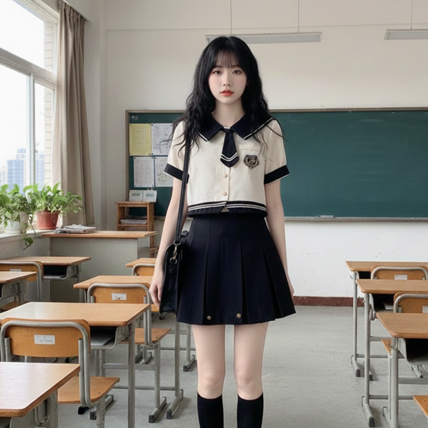 Original Petite JK Uniform Set | Pure-Desire Japanese Sailor Suit | Korean Academy-Style Fitted School Outfit (C032) party X party