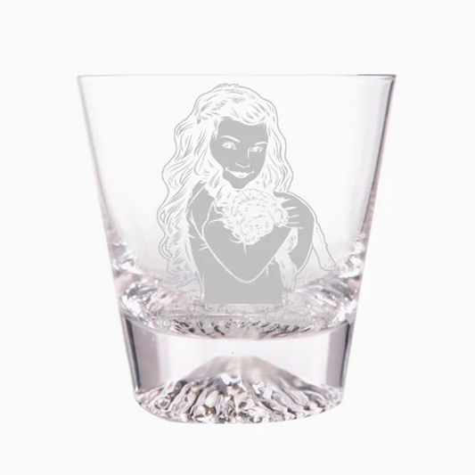 Mount Fuji Japanese Whiskey Glass | Custom Portrait Engraved Beer Mug | Personalized Logo Glassware & Unique Barware Gift