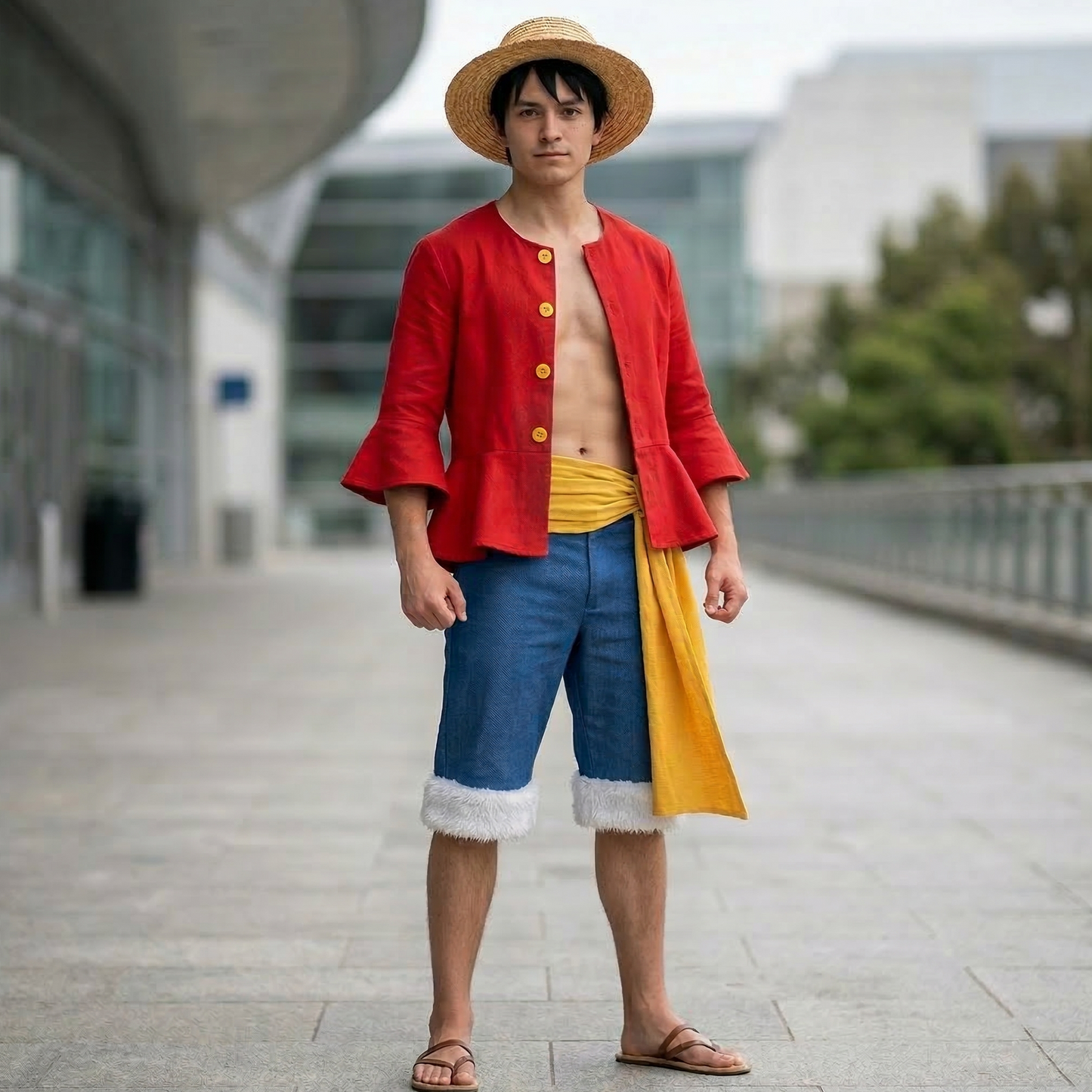 One Piece – Monkey D. Luffy Sabaody Archipelago Two Years Later Straw Hat Cosplay Anime Main Character Costume 0002 party X party