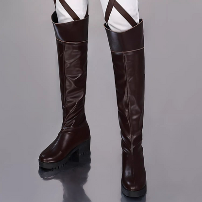 Survey Corps Knee-High Cosplay Boots Anime Footwear for Attack on Titan Costume – AOT007 party X party
