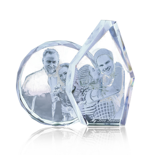3D Crystal Engraved Photo Customized Gift — Perfect for Overseas Clients, Friends, Family, or Lovers for Holidays and Anniversaries.