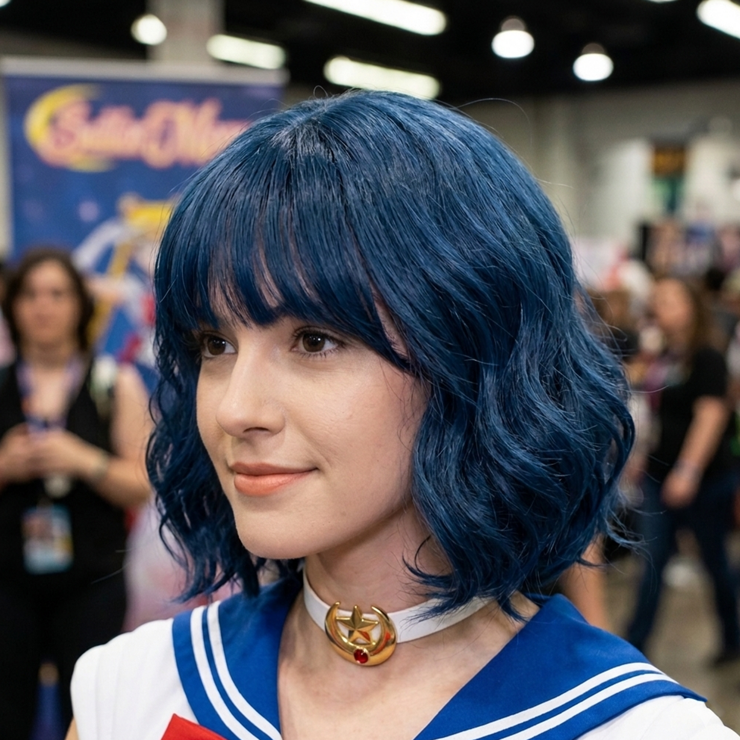 Sailor Moon Ami Mizuno Cosplay Wig – Short Curly Light Blue SM012 party X party