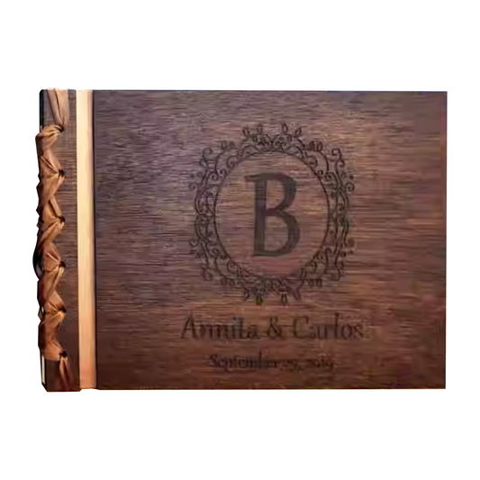 Wedding Venue Guest Sign-in Message and Blessing Book, Engravable, with DIY Logo Option party X party