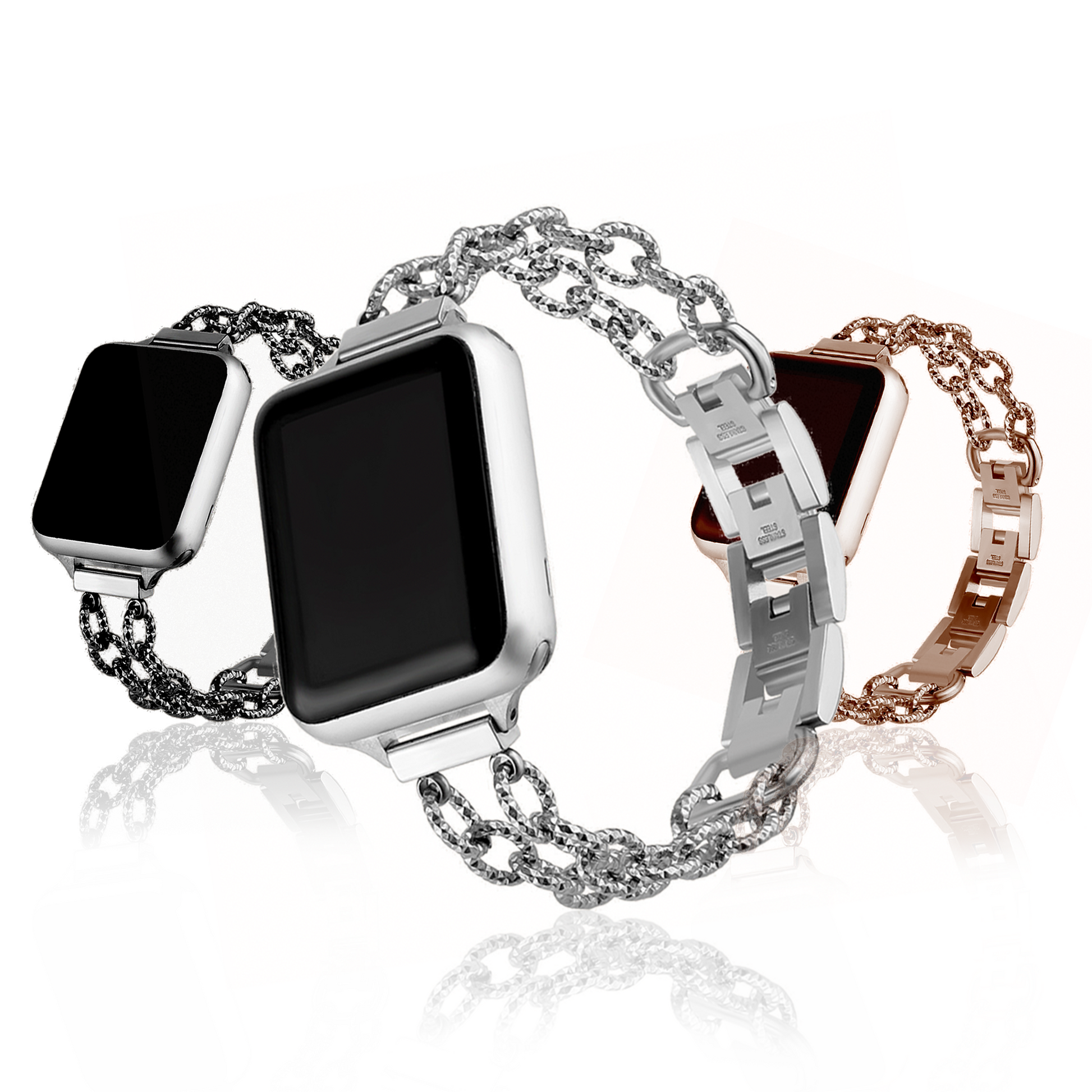Apple Watch Stainless Steel Strap – Double Row Round Links SW-20 party X party