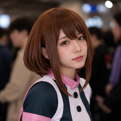 Ochaco Uraraka Cosplay Wig – My Hero Academia Brown Short Anime Hair Wig | UA018