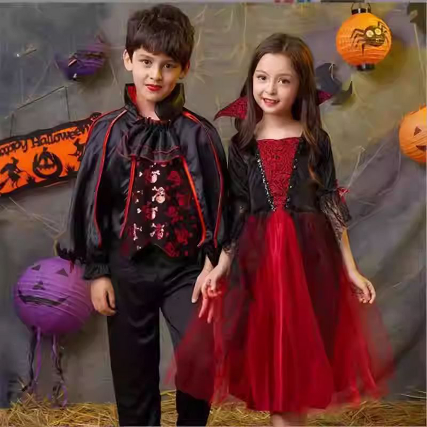 Halloween Cosplay Vampire Witch Kids Costume Performance Outfit party X party