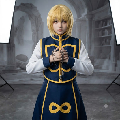 Kurapika Hunter x Hunter Cosplay Costume with Character Wig Anime Role Play Outfit for Halloween, Conventions & Themed Events – QL001 party X party