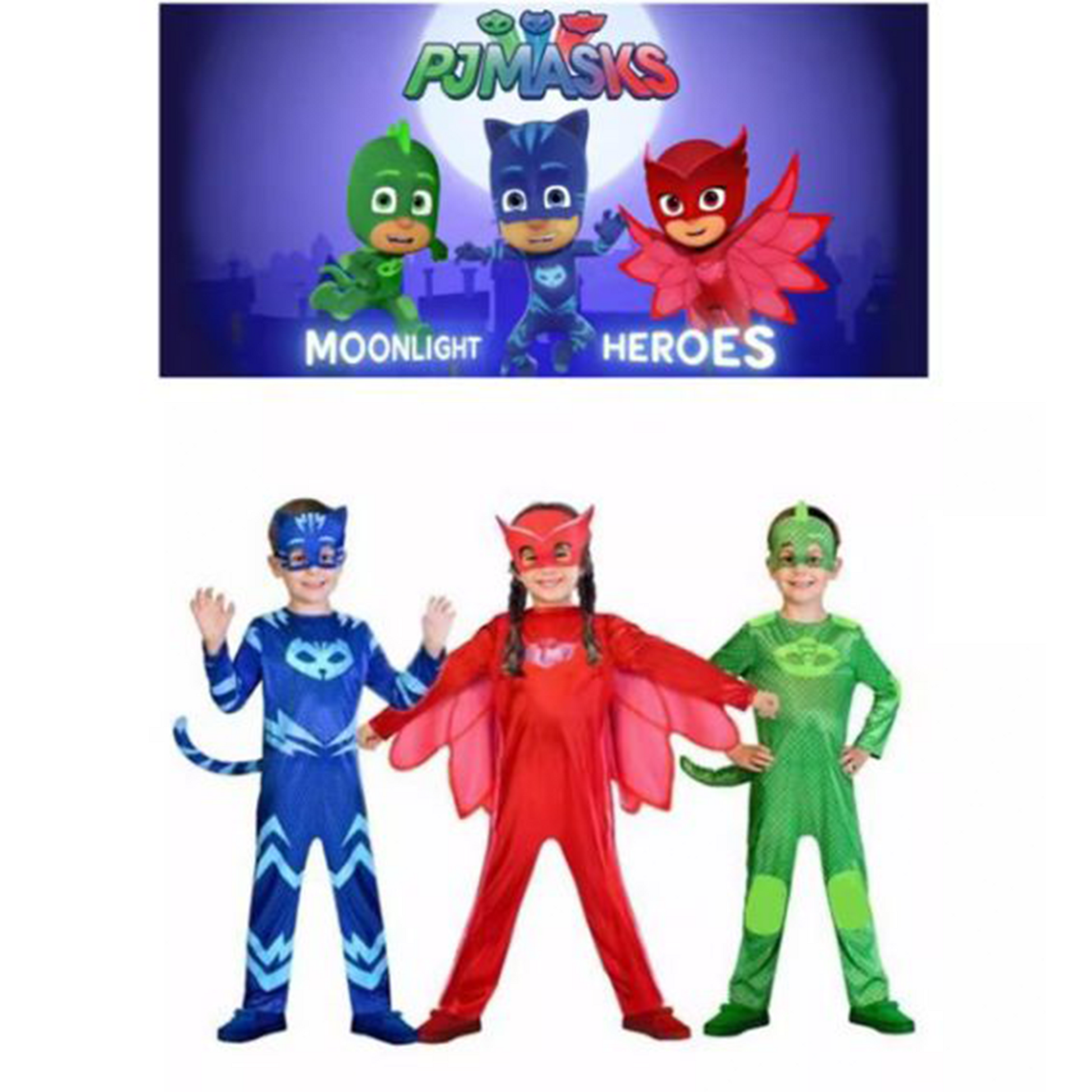 Halloween Cos PJMASKS Boys and Girls Jumpsuit Pajamas – Little Heroes Party Costume Set party X party