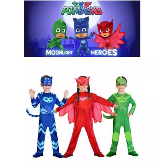 Halloween Cos PJMASKS Boys and Girls Jumpsuit Pajamas – Little Heroes Party Costume Set party X party