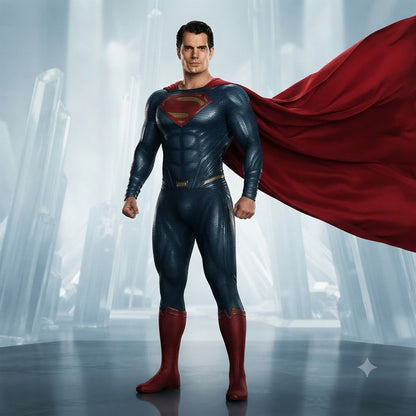 Superman Man of Steel Clark Kent Dark Blue Cosplay Bodysuit Costume – Stage & Halloween Performance | DC017 party X party