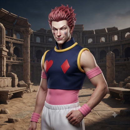 Hisoka Morow Red Cosplay Costume Full Anime Role Play Outfit Hunter x Hunter Halloween Convention Uniform Set – QL005 party X party