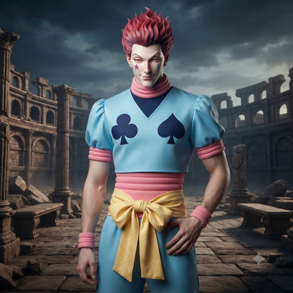 Hisoka Morow Blue Cosplay Costume Full Outfit Set with Wig for Hunter x Hunter Anime Halloween, Comic Con & Convention Cosplay – QL006 party X party