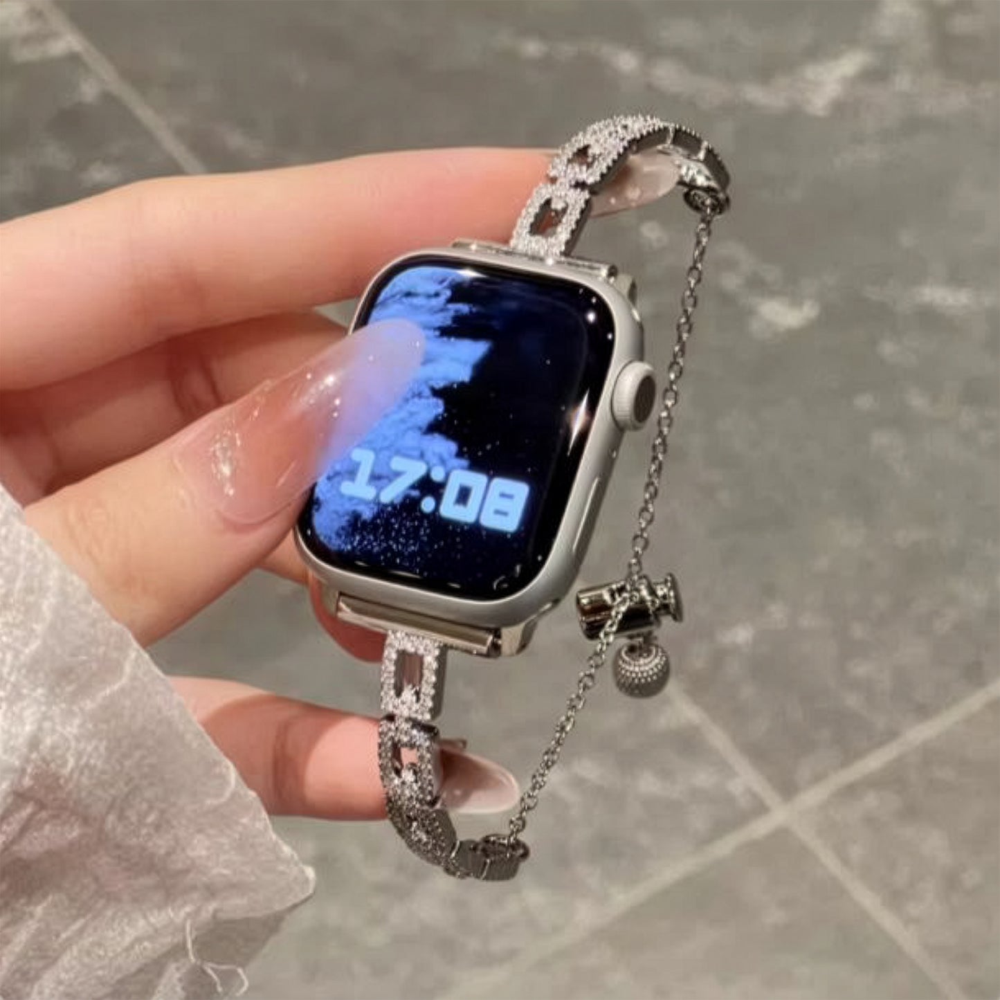 Apple Watch Diamond-Studded Metal Strap – Square Luxury Band SW-27 party X party