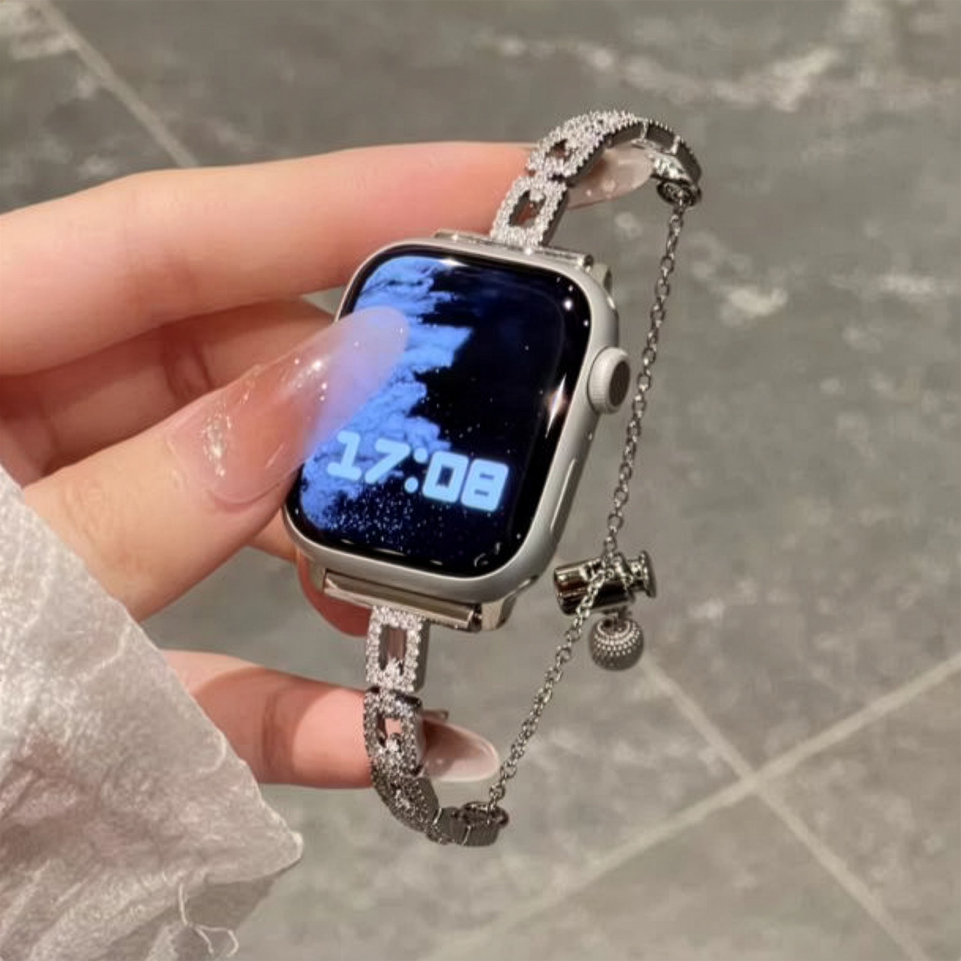 Apple Watch Diamond-Studded Metal Strap – Square Luxury Band SW-27 party X party