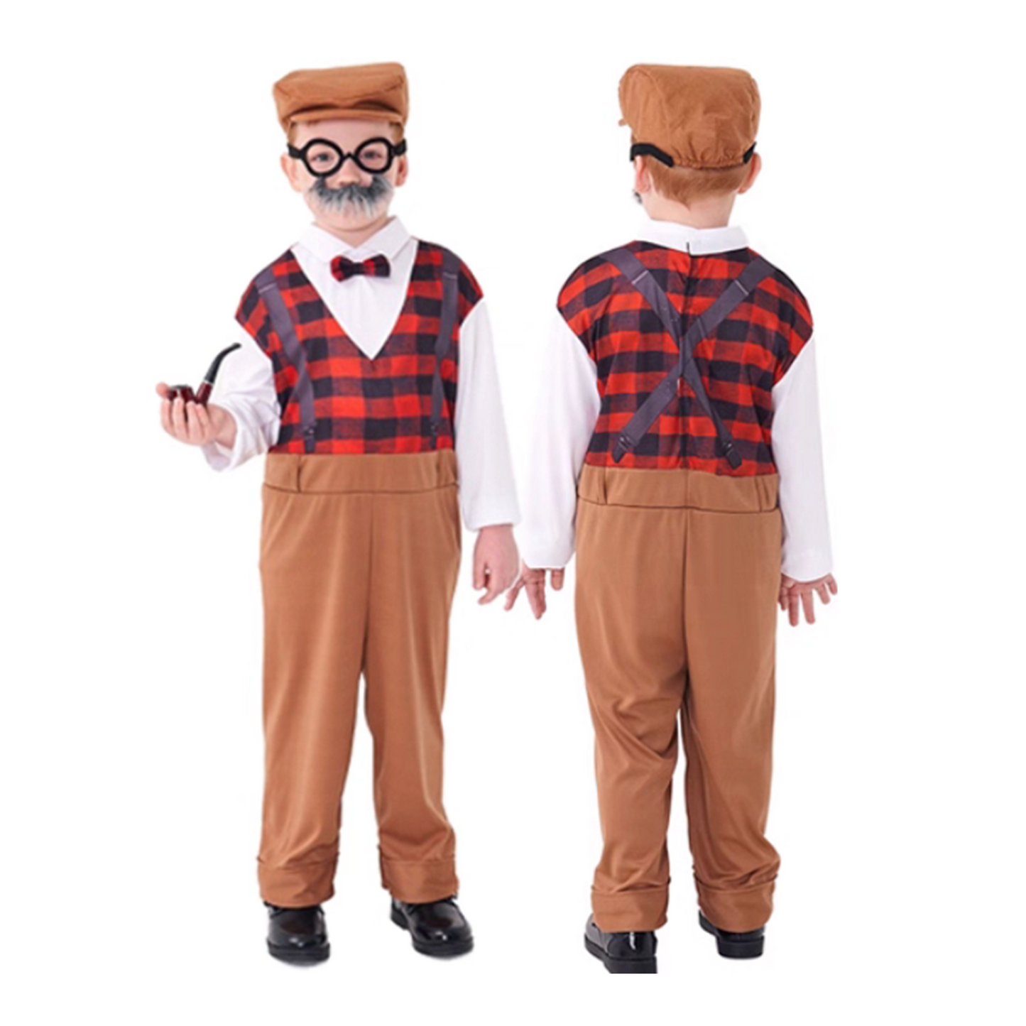 Halloween Kids Costume Grandpa Grandma Elderly Outfit Performance party X party