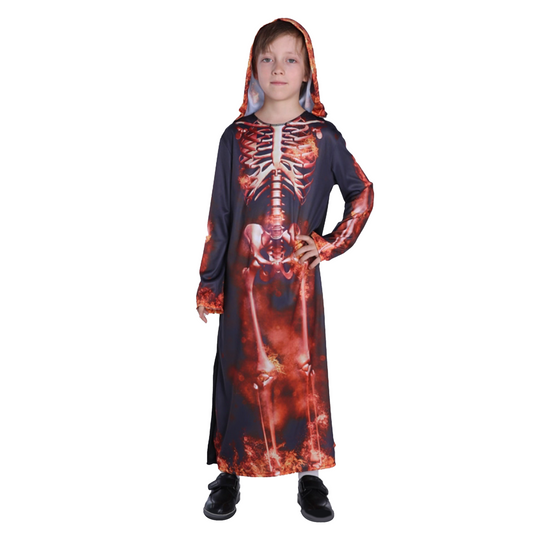 Halloween Kids' Costume - Scary Flame Skull Robe (Kid Version) party X party