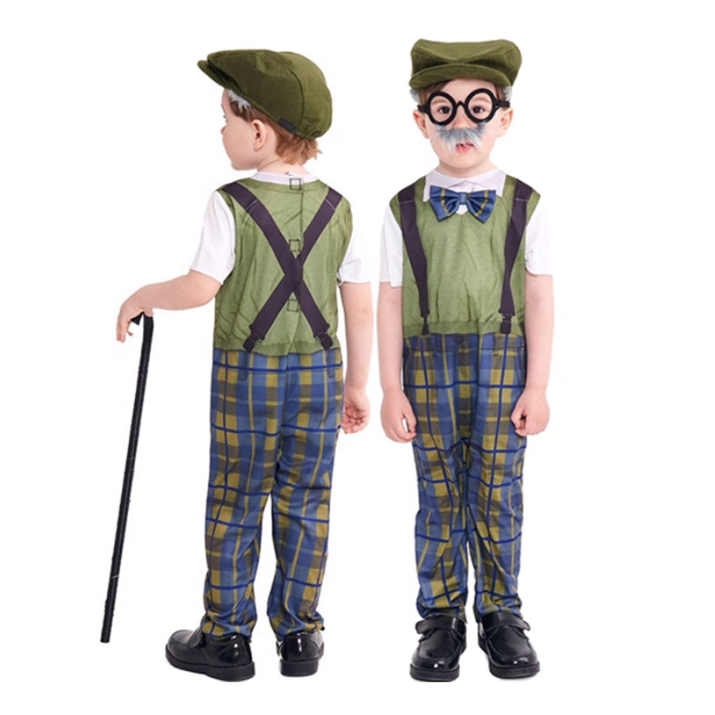 Halloween Kids Costume Grandpa Grandma Elderly Outfit Performance party X party