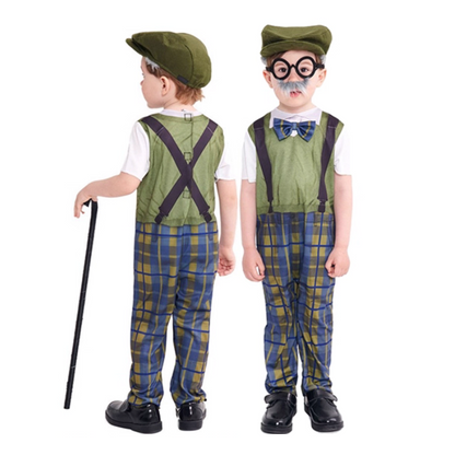 Halloween Kids Costume Grandpa Grandma Elderly Outfit Performance party X party