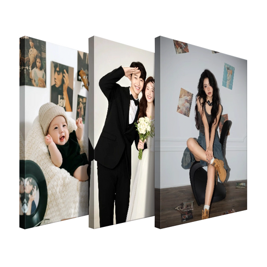 Custom Photo Canvas Wall Art – Premium Giclée Print for Wedding & Baby Portraits | Personalized Gallery Wrap (4cm Solid Wood Frame)